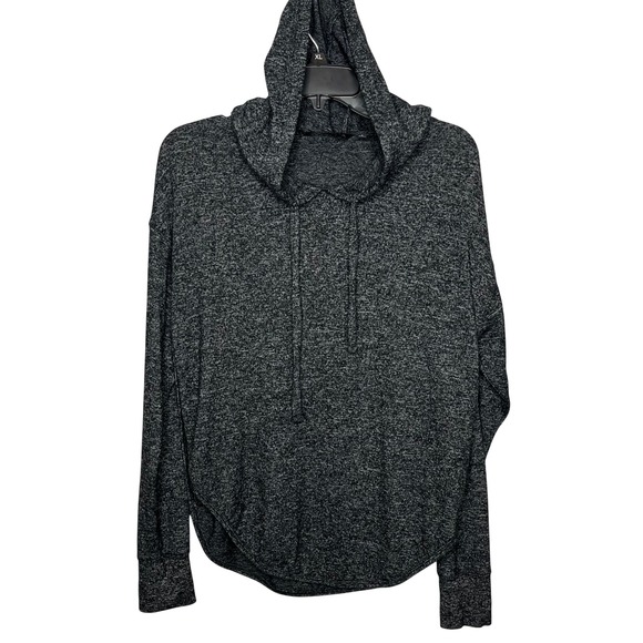 Athleta Small Lombard Cutout Racerback Lightweight Heather Gray Hoodie - Picture 2 of 9